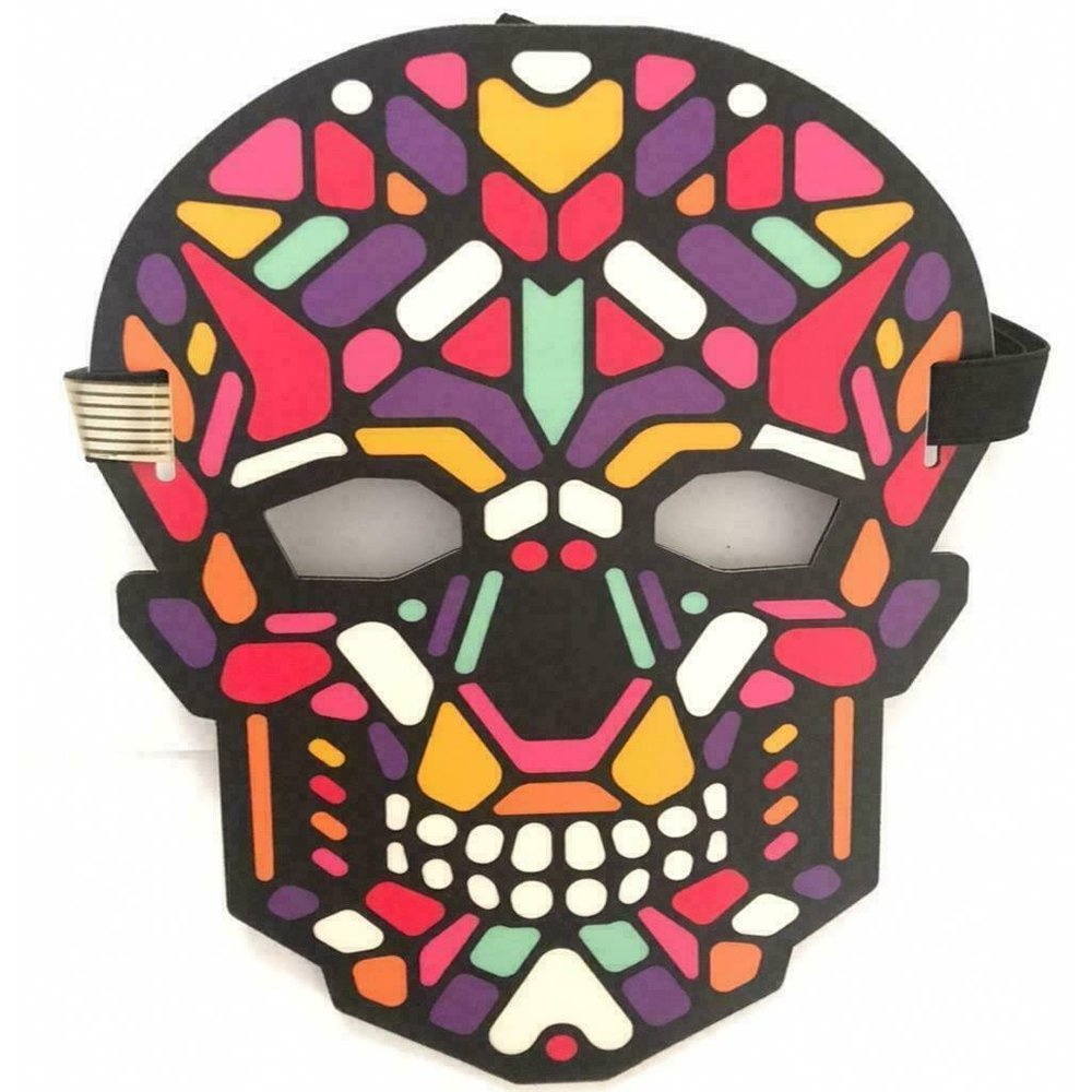 Sound Reactive LED Mask Sound Activated Street Dance Sugar Skull Halloween Party